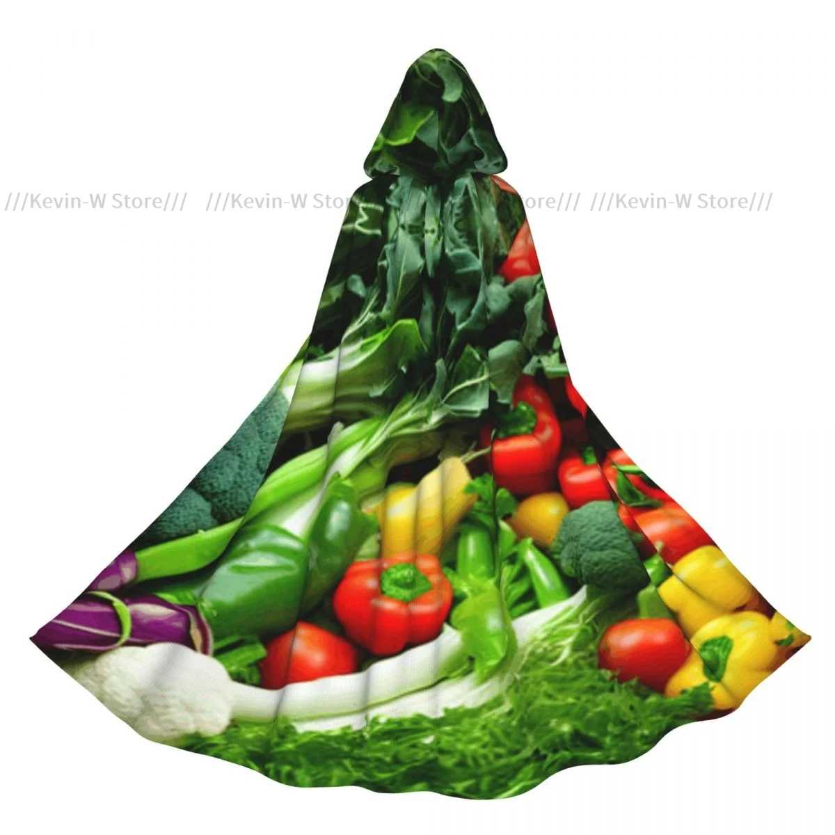 

Длинная накидка-плащ со свежими овощами, плащ с капюшоном, осенние толстовки