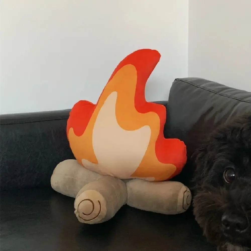 Fire Pile Pillow, Bonfire Plush Pillow, Sofa, Flame