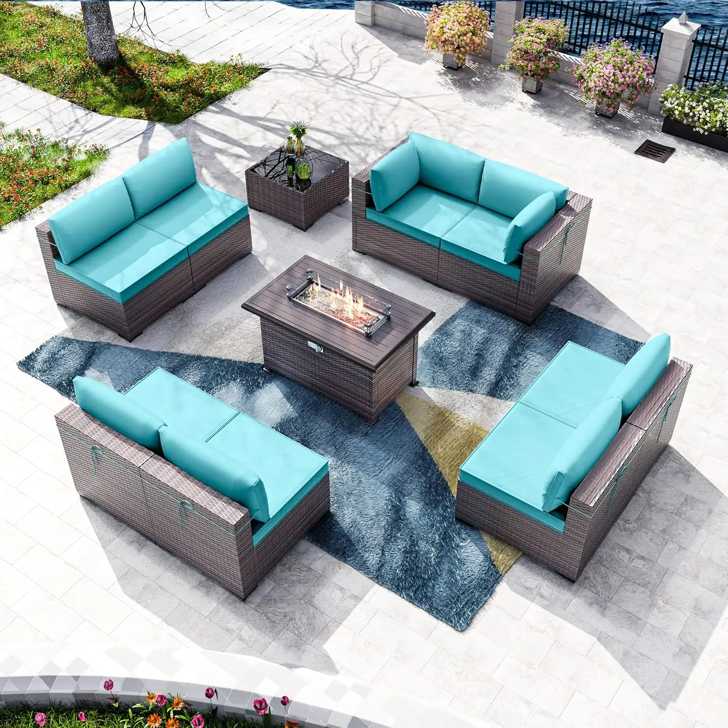 10 Pieces Outdoor Patio Furniture Set with 43