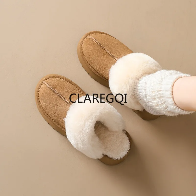 Winter Shoes For Women 2026 Plush Head Dress Slipper Shoes Fashionable And Comfortable Height Increasing Shoes Retro Versatile