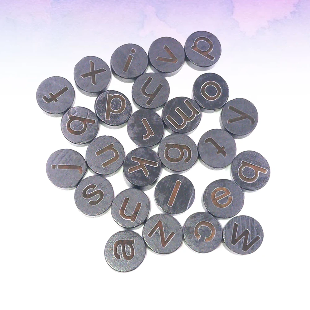 

78pcs Wooden Letter Slices Round Alphabet Pieces Smooth Craft Supplies Diy Educational Tools Learning Handicraft Sewing