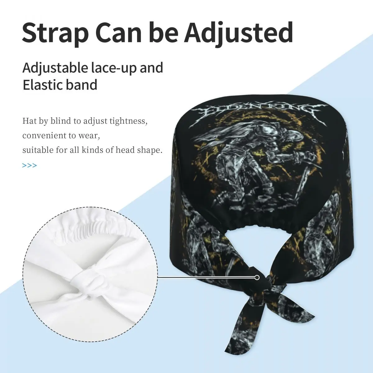 Custom R-Rings Radahn E-Eldening Medical Staff Scrubs Hat Women Men For Chef Hat Scrub Caps