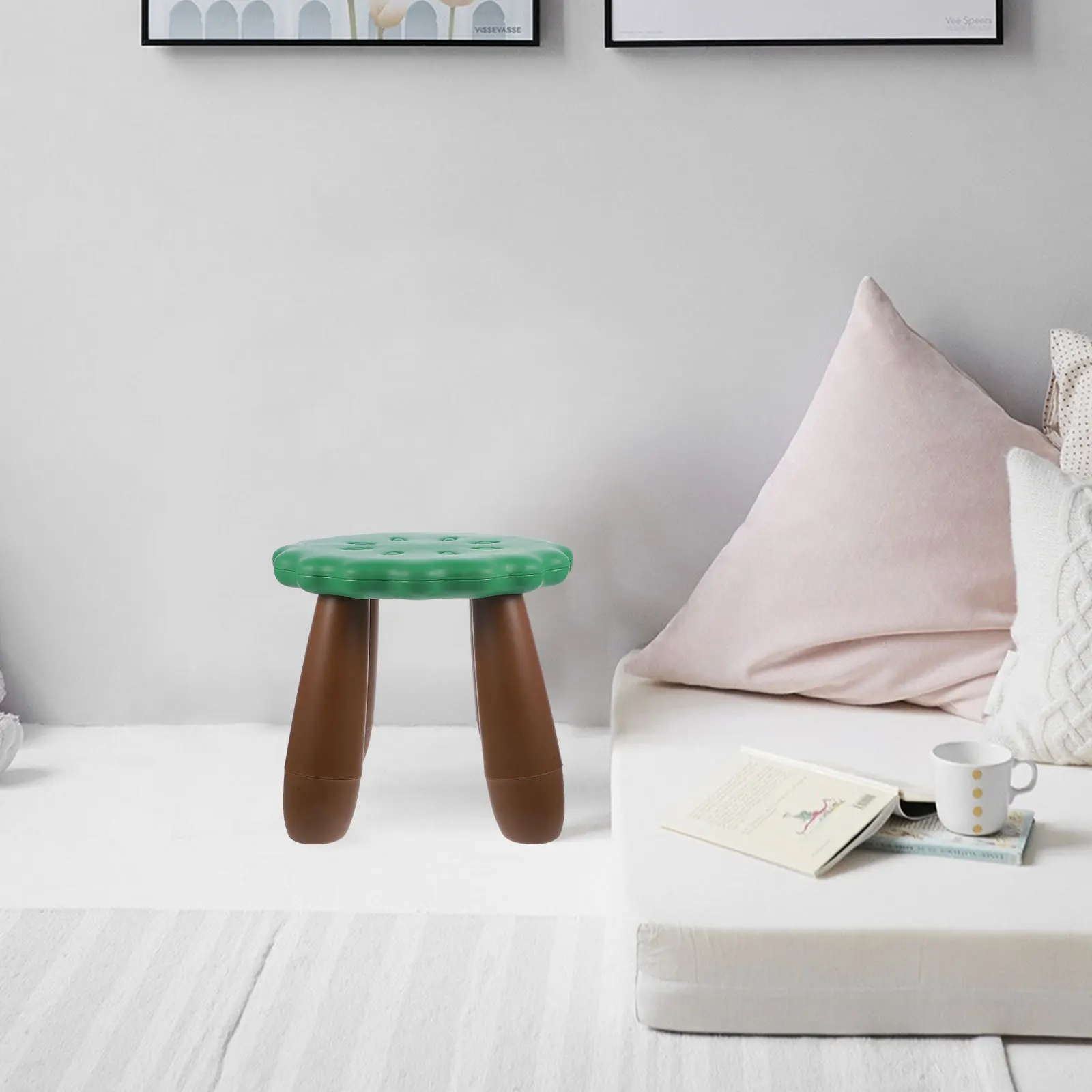 مقعد بلاستيكي غير قابل للانزلاق للحمام المنزلي والمطبخ خفيف الوزن ومدمج ومثالي هدية الانتقال لمنزل جديد في الداخل #5