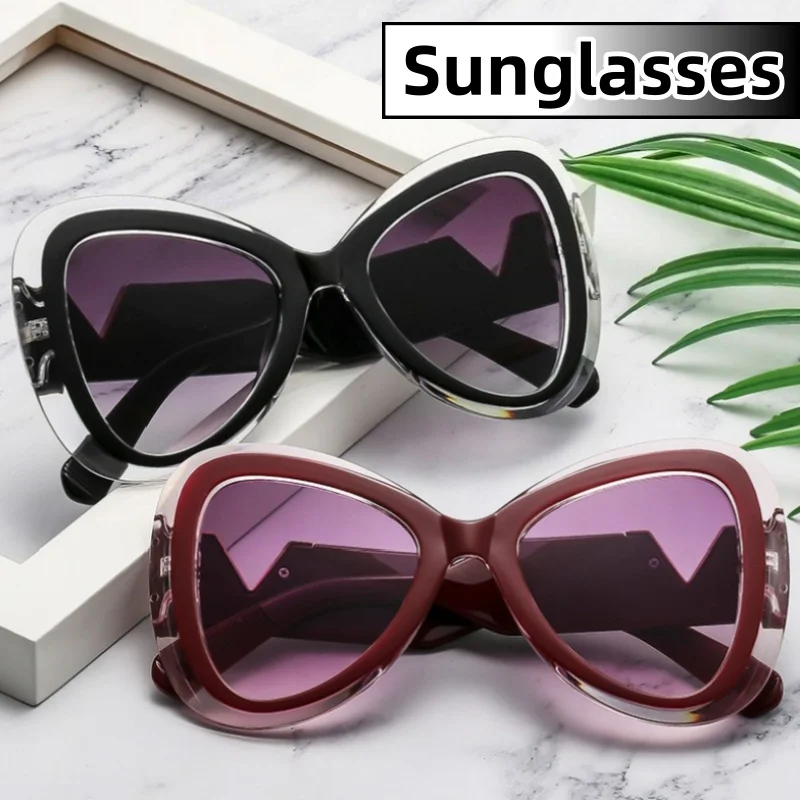 

Advanced Personalized Cat-eye Sunglasses Large-framed Retro Polarized UV400 Protection Street Photography Shades Glasses