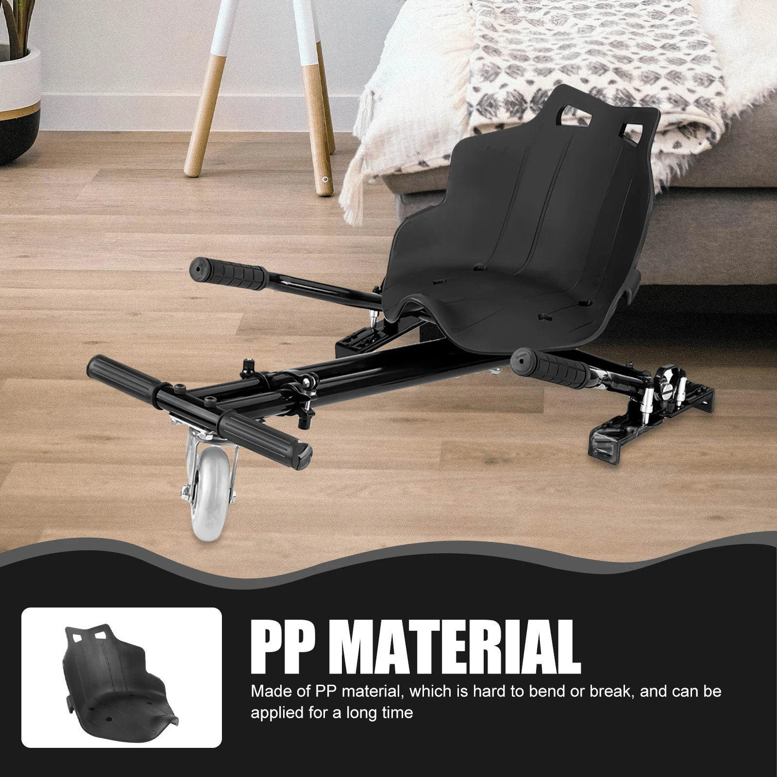 Black Lightweight Kart Seat Replacement Durable PP Classic Design Balancing Scooter Attachment Seats Benches Accessories Kart