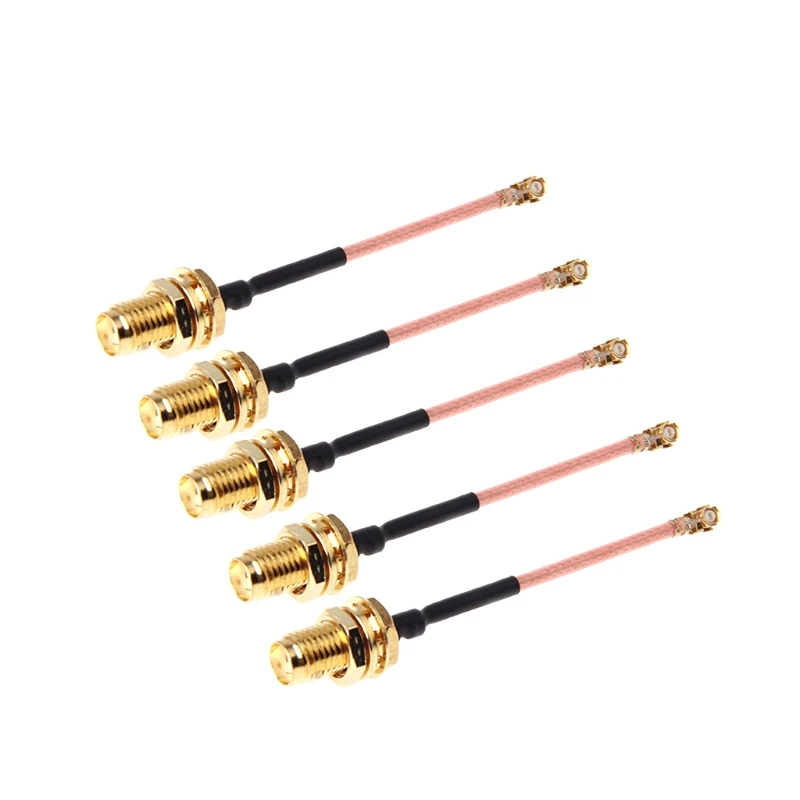 5 Pcs 5cm RG178 Extension Cable Gold Plated RF Straight SMA Female  to IPEX