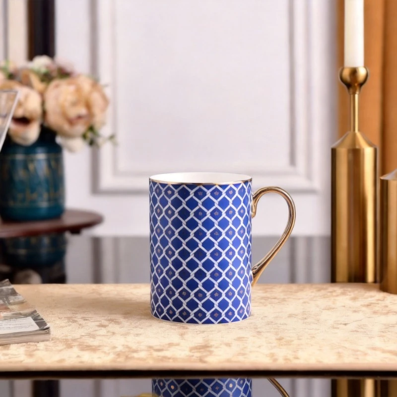 Diamond-Shaped Bone China Mug 300ML Office Home Couple Cup Gift For Girls High Appearance Level Mug