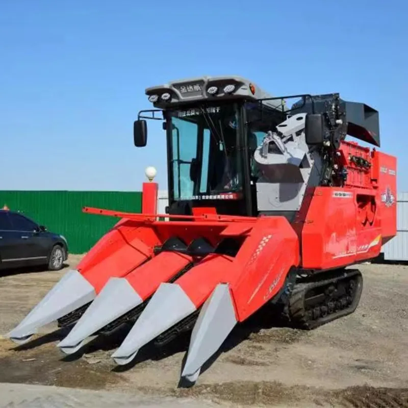 Mini Four Wheel Corn Combine Harvester Compact Structure Rural Farm Corn Harvest Picking Threshing One Step Agricultural Machine