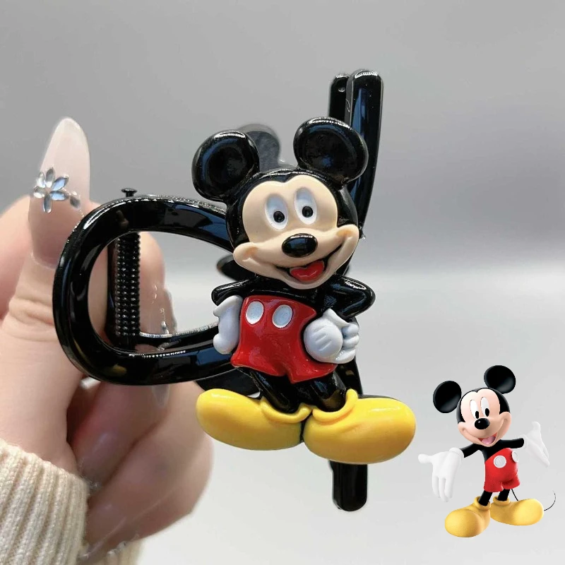 Disney Mickey Mouse Grab Clip Girls Elegant Ponytail Braid Claw Clip Sweet Shark Crab Hair Card Exquisite Anime Hair Accessories