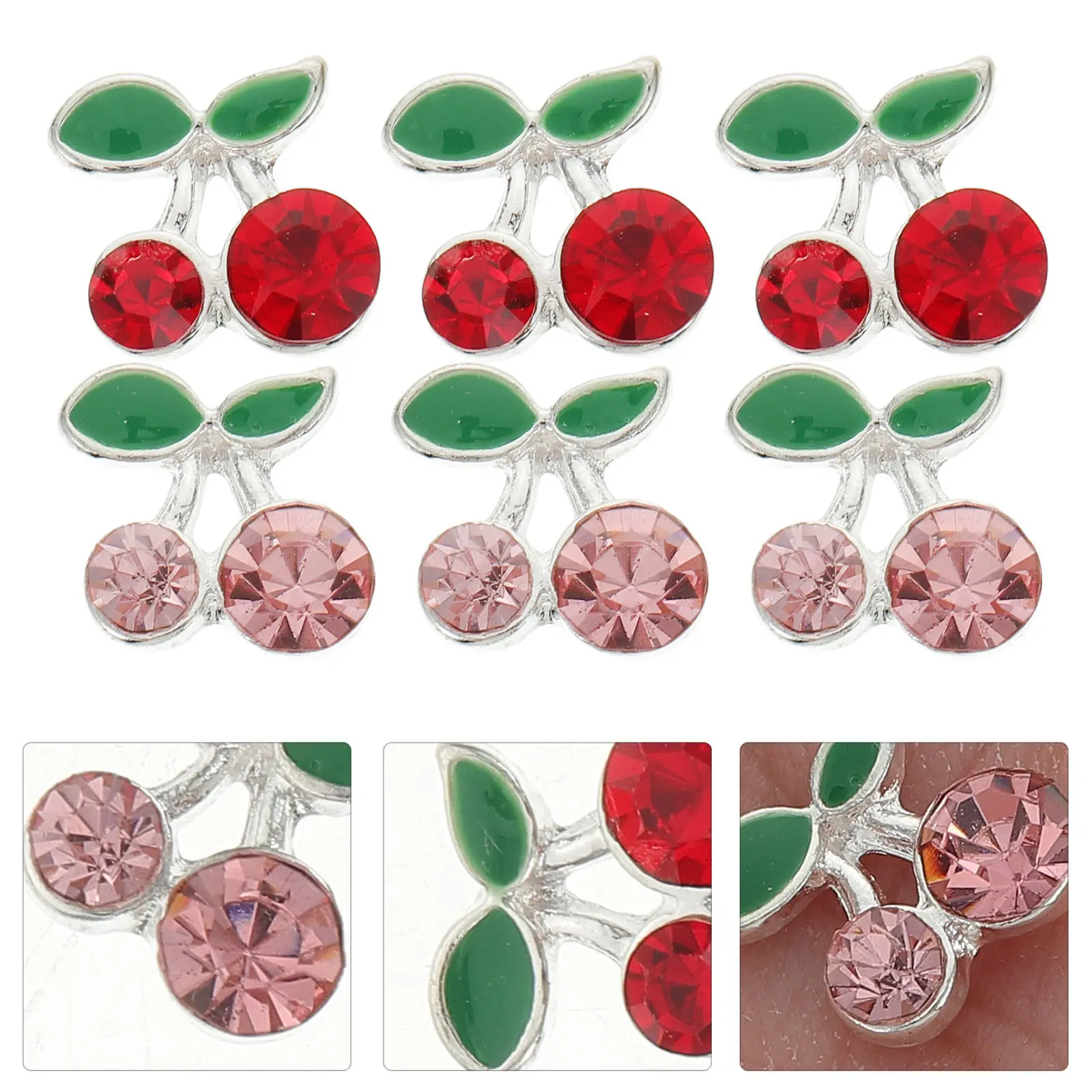 

36Pcs 3D Nail Charms Cherry Nail Art Alloy Manicure Decor DIY Nails Jewelry for Birthday Christmas Prom Weddings