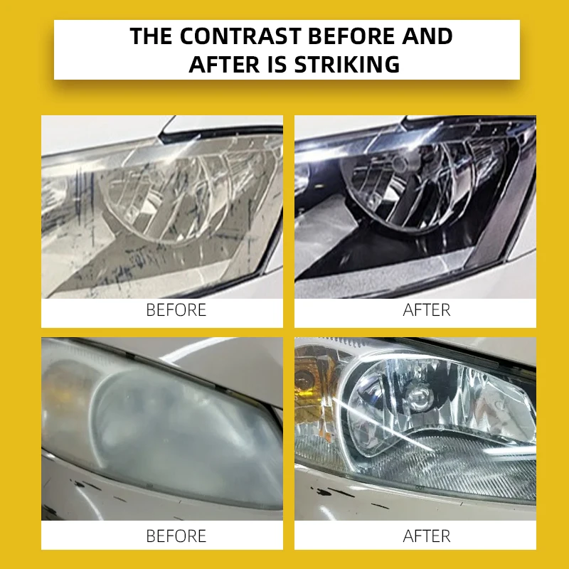 OGAS Headlight Restoration Wipes 4 Pack For Car Oxidation Remover Protective Crystal Coat No Remove Repair Towel Gloves