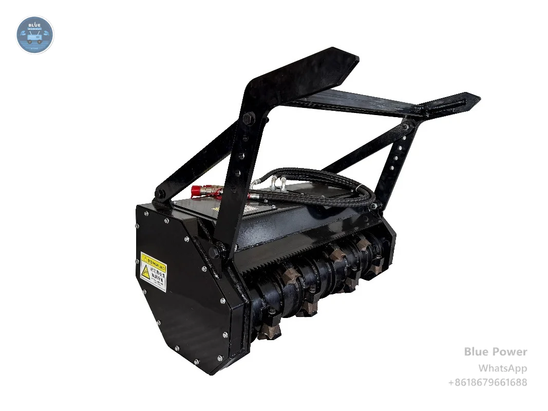 Heavy Forestry Chipper Wood Shredder Brush Cutter Attachment Compatible with Skid Steer Loaders Gear Motor Industrial Use