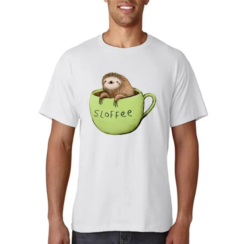 T-shirt Shirts Short Sleeve Top Tee Novelty Design Women's Foshion T Shirt Cute Cup Sloth