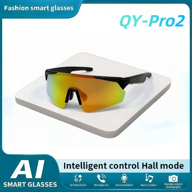 QY-Pro2Smart Bluetooth Glasses Intelligent Translation Voice Notes Remote Control Photography Music Eyewear Waterproof Eyeglass
