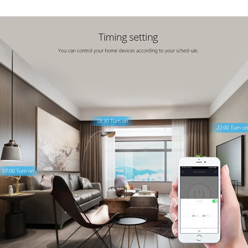 Homekit-Prise intelligente EU WiFi, minuterie, compte à rebours, prise en charge Apple, Siri, Alexa, Google Assistant, SmartThings, Yandex, Alice,