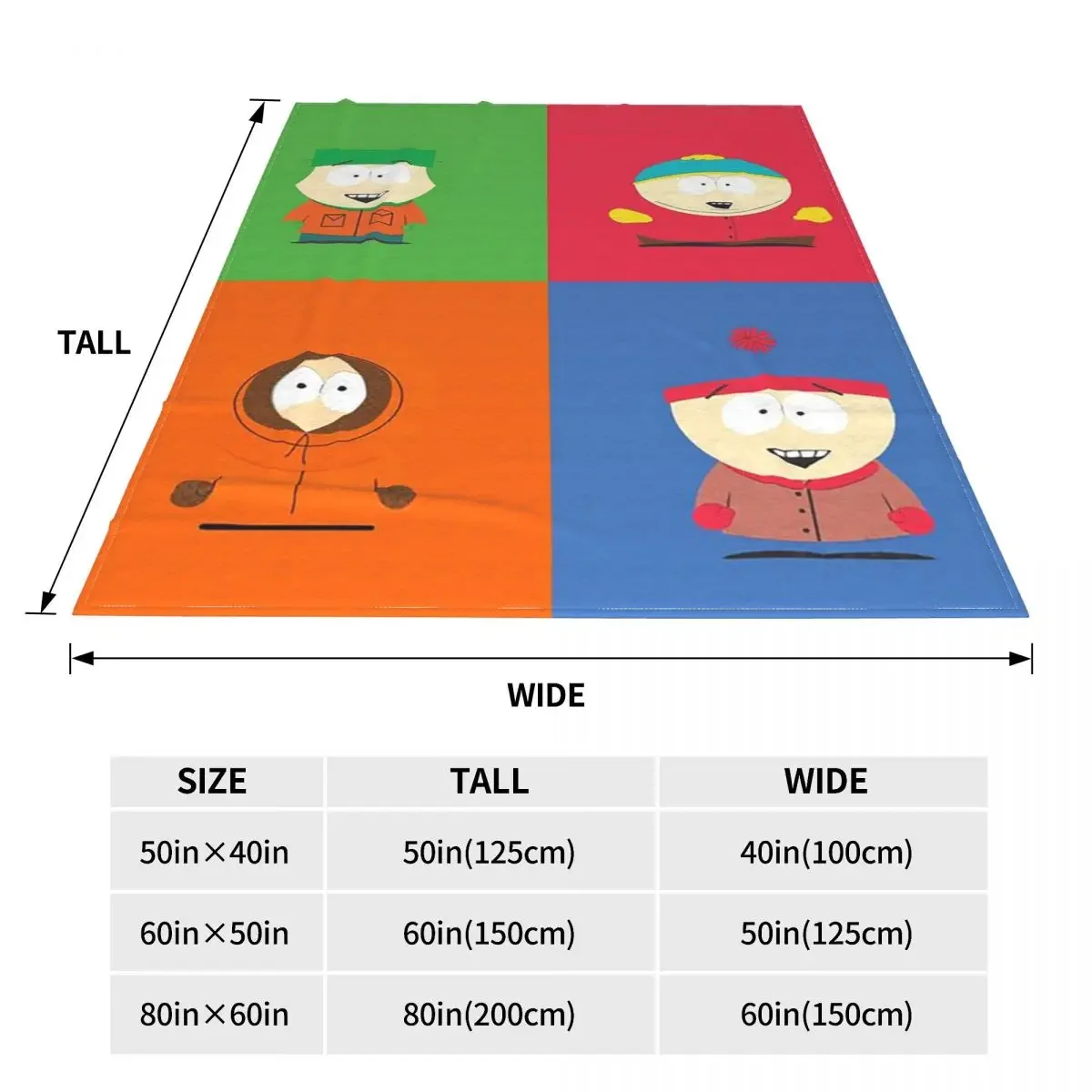 Southpark Blanket Flannel Spring Autumn Anime Portable Soft Throw Blanket for Sofa Bedroom Bedding Throws