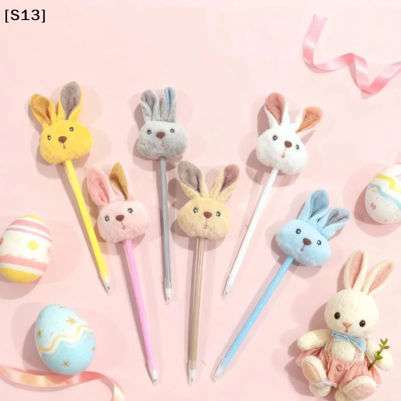 

Kawaii Easter Long Ear Rabbit Plush Ballpoint Pen Cute Animal Writing Pen School Office Supplies Stationery Student Gift[S13]