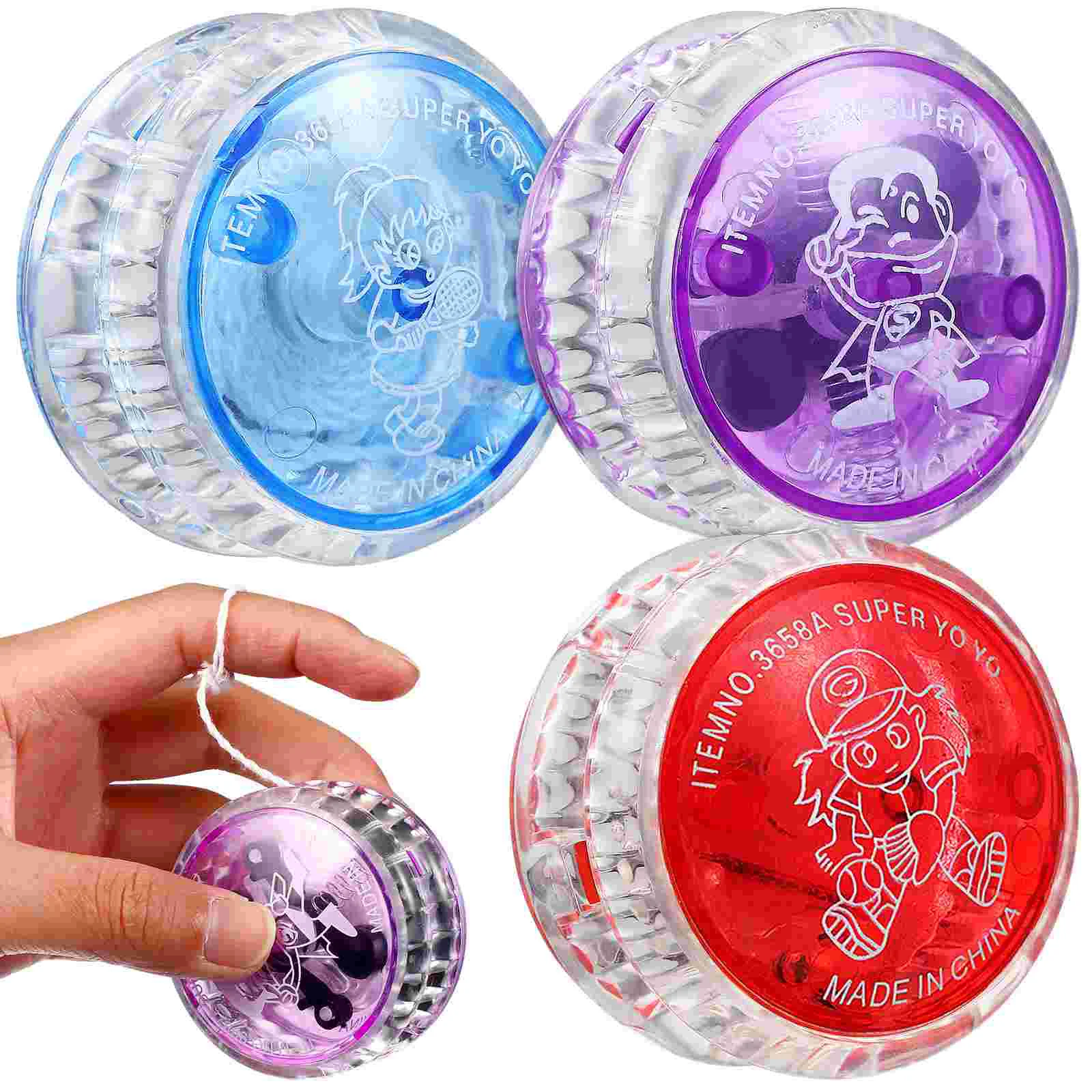 

3 Pcs Yo-yo Flashing Balls Light up Fingertip Toy with LED Lights Shine Children for Kids Toys