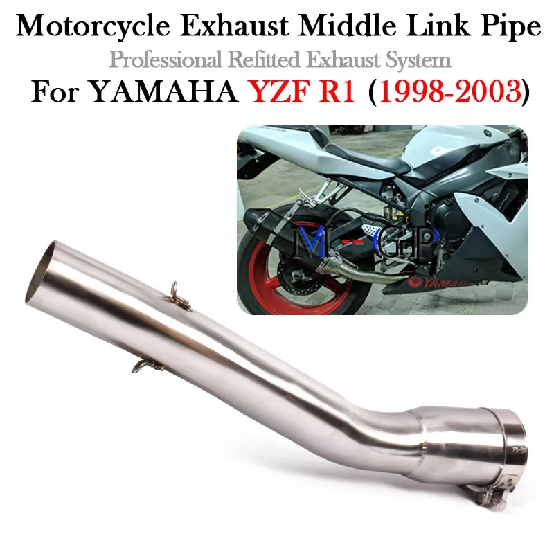 Slip On Motorcycle Exhaust Escape Moto Muffler Modify 51mm Middle Link Pipe For YAMAHA R1 YZF-R1 1998 1999 2000 2001 2002 2003