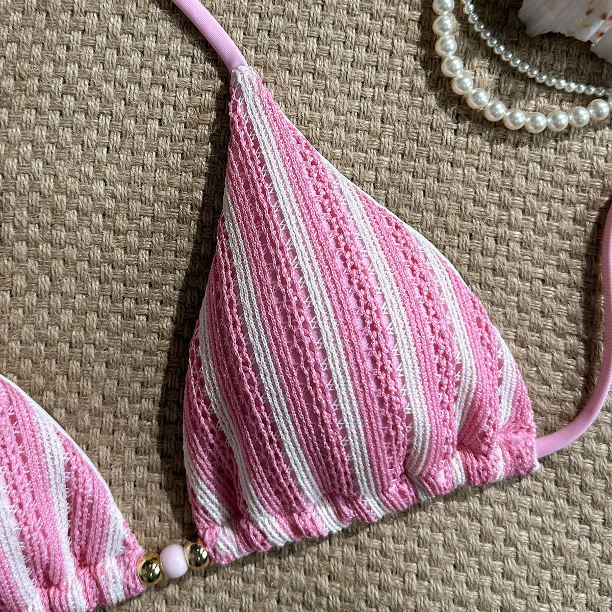 2026 New Solid Color Knitted Women's Bikini Fashion Beach Resort Bikini Swimsuit  Micro Bikini Girls Swimwear Купальники Женские