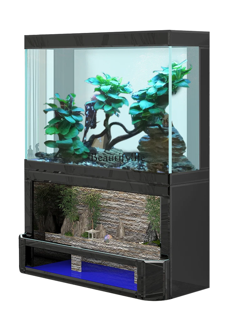 

Flowing Water Fish Tank Floor-Standing Living Room Ornament Circulating Water Office Modern Light Luxury Screen-Type
