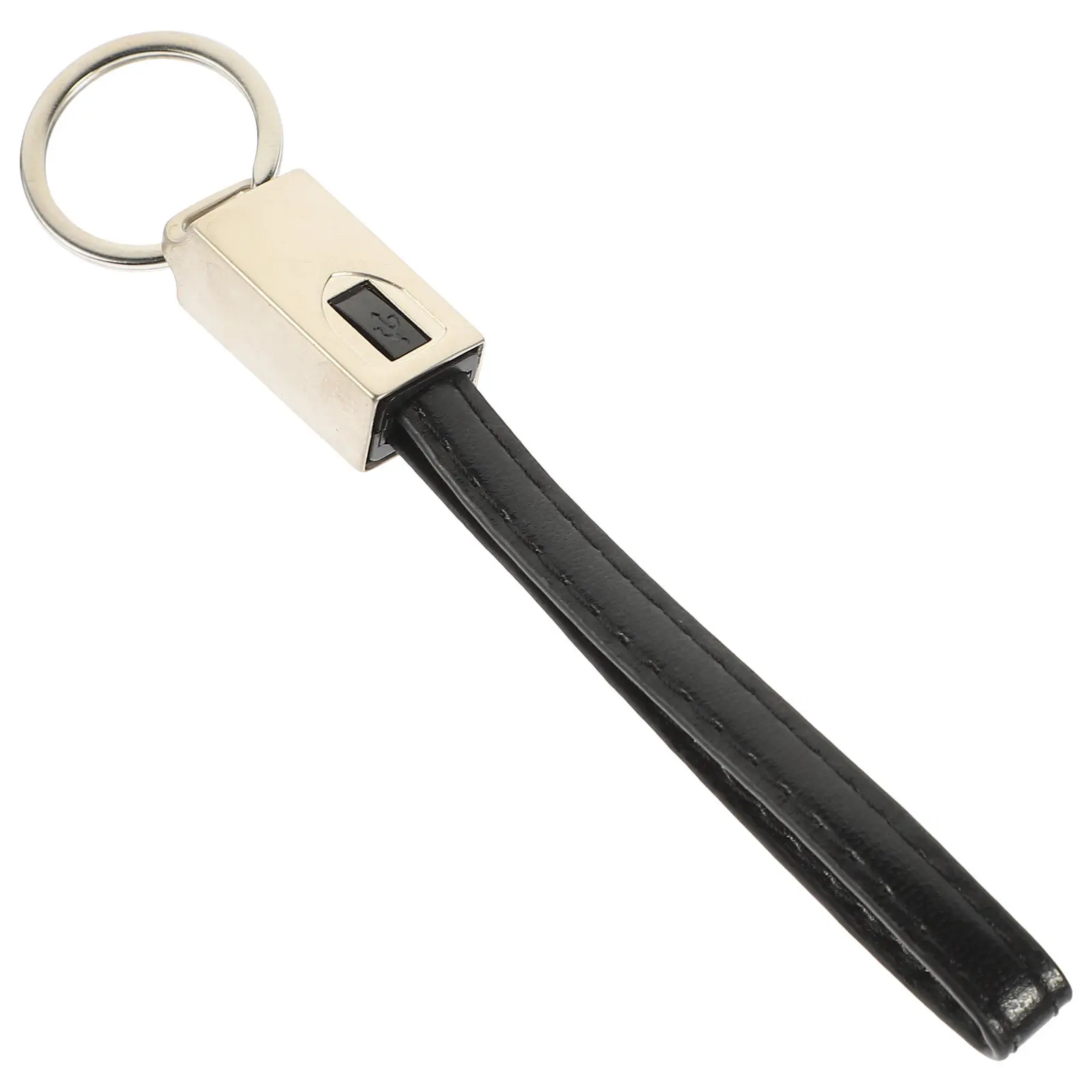 Mobile Phone Charging Cable Two in Line Keychain Pendant Type-C Black Compact Lightweight Useful Data