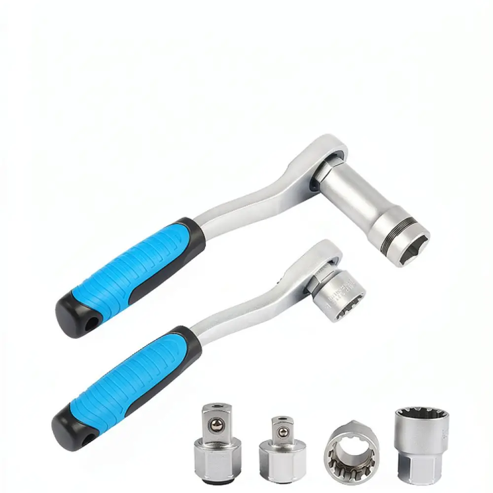 For Musentang 12 Point Through Hole Socket Ratchet Wrench Set Mechanical Spanner Tool Kit For Long Screw Bolt Tightening