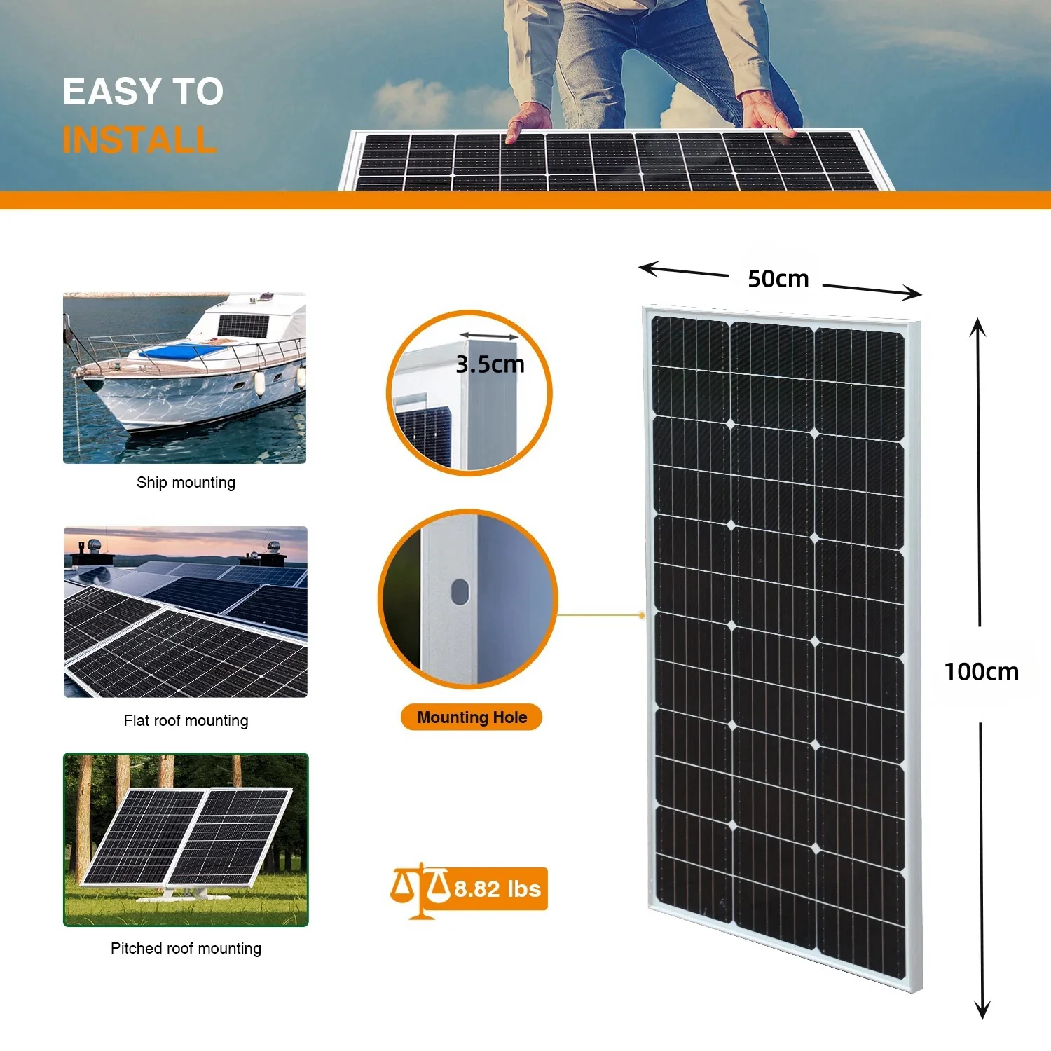 3000W Rigid Solar Panel Kit 18V Monocrystalline Cell Photovoltaic Panel System Battery Charger For Home Roof Camper RV Car Boat