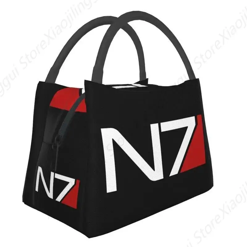 Alliance N7 Mass Effect Logo Insulated Lunch Bags for Women Resuable Cooler Thermal Bento Box Hospital Office