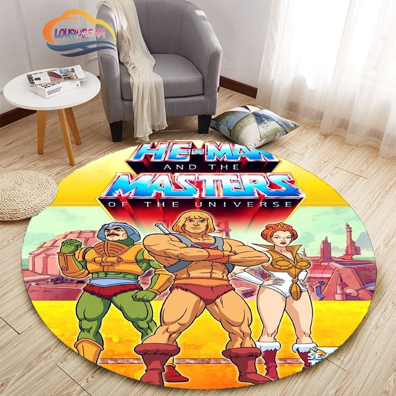 Adventure animation Masters of the Universe Round Carpet and rug Cartoon He-Man pattern Home Decor Anti-slip Mat Yoga