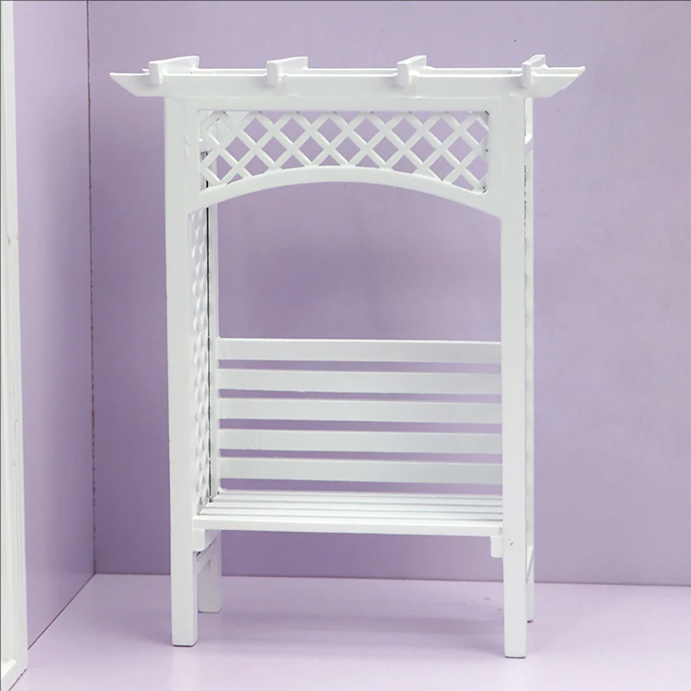 1/12 Dollhouse Miniatures Flower Vine Shelf Chair Model Mini Garden Stool Toy for Doll House Accessories Decoration bjd