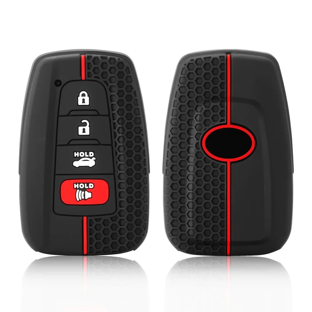 Key Fob Cover Case Remote Protector Smooth Silicone Black Fits for Toyota Rav4 Corolla Camry Avalon Car Accessories Key Cover