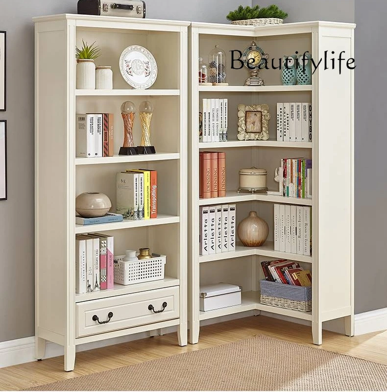 

American rural corner cabinet retro solid wood corner cabinet storage right angle 90 degrees multi-layer locker