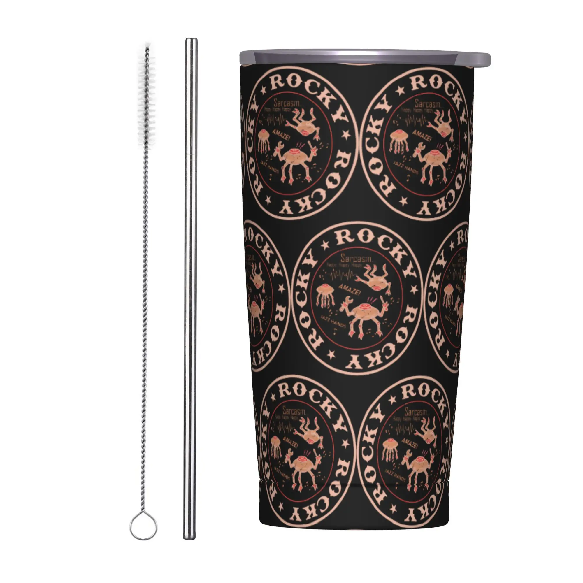 Project Hail Mary Vintage Rockys Tumbler Vacuum Insulated  Thermal Cup with Lid Straw Car Mugs Water Bottle, 20oz