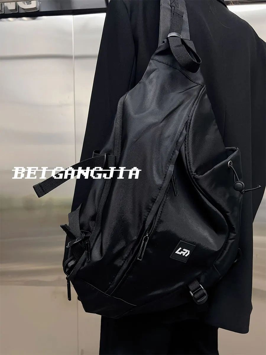 Streetwear Portable Light Nylon Chest Sling Men Bag Korean Style Commuter Travel Man Shoulder Crossbody Bags Backpack for Men