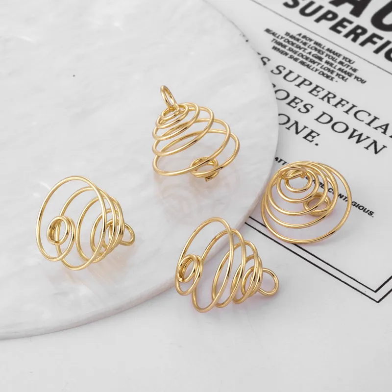 

14K Gold-Plated Coil Spiral Charms 12*16mm DIY Jewelry Supplies For Earrings, Pendants & Hairpins