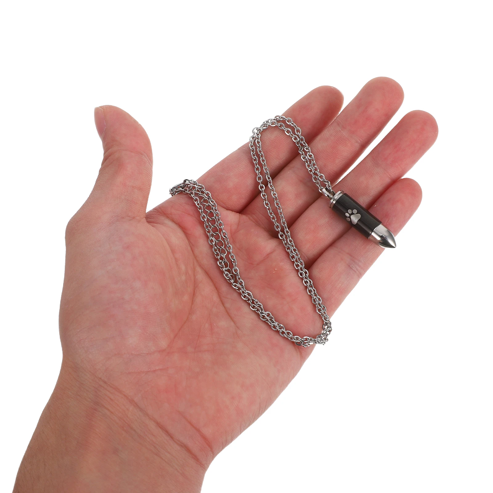 

Paw Printed Ashes Urn Necklace Pet Cremation Jewelry Keepsake Memorial Pendant Pet Urns for Dogs Ashes Dog Urn