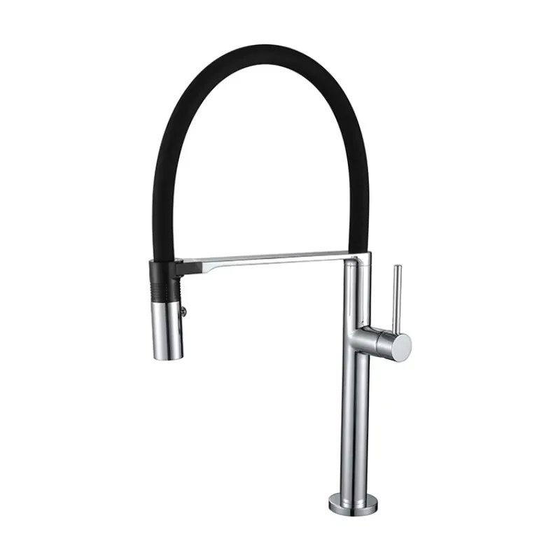 Deck Mounted Single Handle Magnetic Flexible Hose Swivel Spout Kitchen Faucet Tap