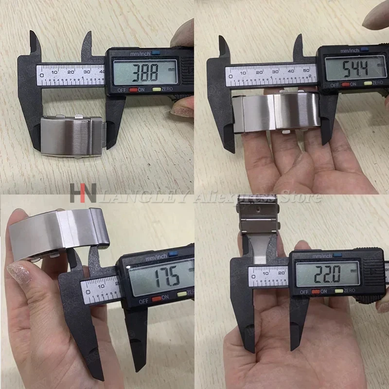 316L Solid Stainless Steel Buckle 14/16mm 18mm 20mm 22mm for Seiko Diver Clasp Double Lock Button Luxury Metal Watch Accessories 6