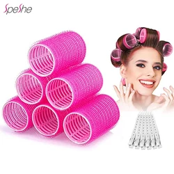 12pcs Magic Self Grip Hair Rollers with Clips Hair Curlers No Heat Jumbo Hair Volume Curlers Curling Hair Styling Tools