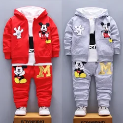 Spring Autumn  Products Boys Clothes Set Cute Cotton Hooded Coat T-shirt Pants 3PCS Set Casual Kids Sportswear baby girl clothes