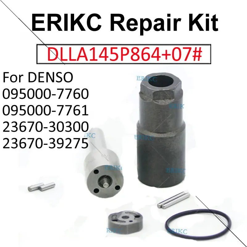 

095000-7760 DIESEL FUEL INJECTOR 095000-7761 Repair Kit Nozzle DLLA145P864 for Toyota Hiace Hilux 23670-30300 23670-39275