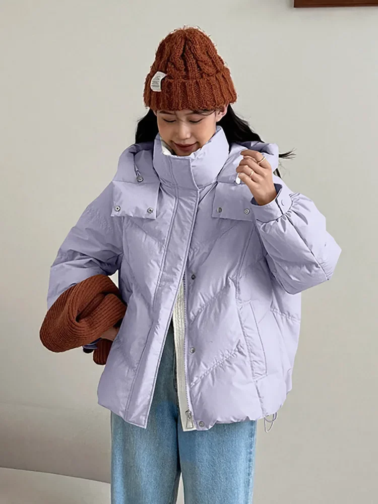 Vielleicht 2024 New Winter Jacket Women Clothes Warm Parkas Female Long Sleeve Casual Cotton Padded Jacket Hooded Female Outwear