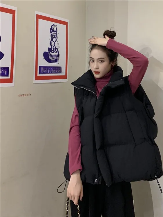 

Autumn Winter New Design Cotton Vest Jaet Korean Sle Versatile Cotton Clothing Outerwear Snowy Feather Faionable Sve...