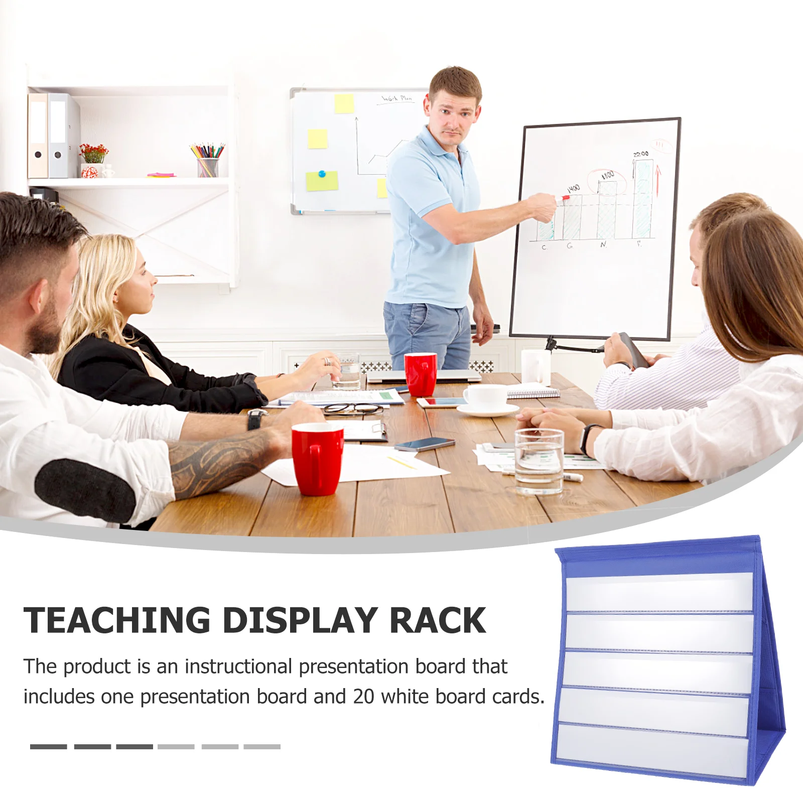 30 5x33cm Desk Pocket Chart White Cardstock Standing Tabletop Mini Board Desktop Calendar Simple Office