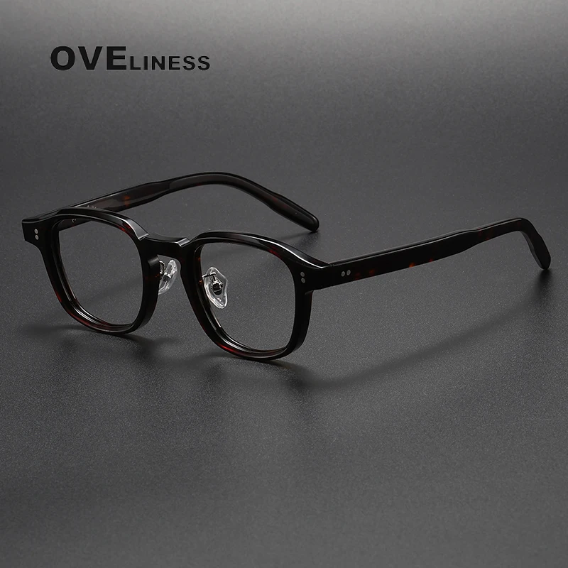 2023 Acetate Glasses Frame Men women Vintage myopia Prescription Eyeglasses frames Women Optical Spectacles Korean male Eyewear