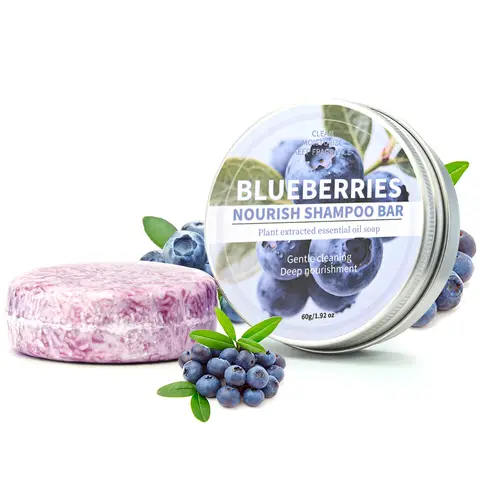 무료 배송 미니 오트밀 비누 호텔 공급 업체 도매 전문 세탁 바디 청소 개인 기기 20g 휴대용 아름다움 9 22+ 블루베리 샴푸 바 블루베리 추출물 에센스 핸드솝 과일향 보습 헤어케어 향기 비누