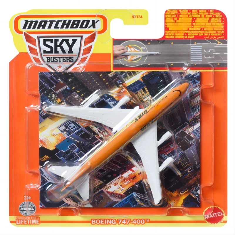 Mattel-coche Matchbox Sky Buster 1/64 Original para niños, juguetes SpaceX Starship MBX Stunt Plane Boeing 747-400 Airbus Twin Engine Blaze