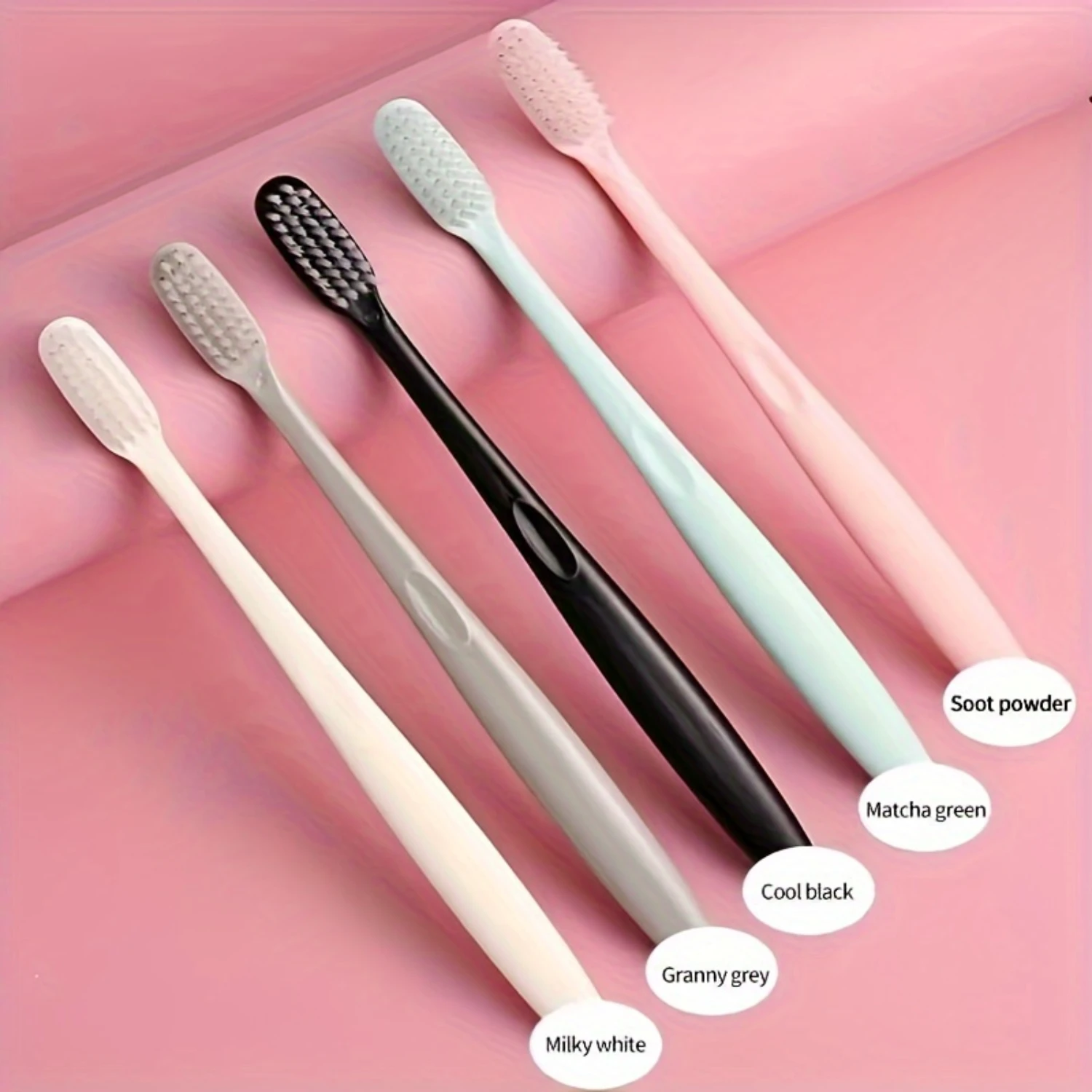 20pcs Macaron Ice Cream Soft Bristle Toothbrushes - Gentle Travel &  Use Soft Toothbrush for Adults - Silicone Brush Heads