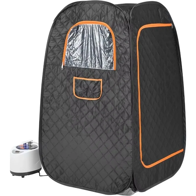 Portable 1200W Compact Electric Steam Sauna Tent Storage Bag 2.6'x2.6'x4.3' Anti-UV Modern Villa Home Detox Relaxation Apartment